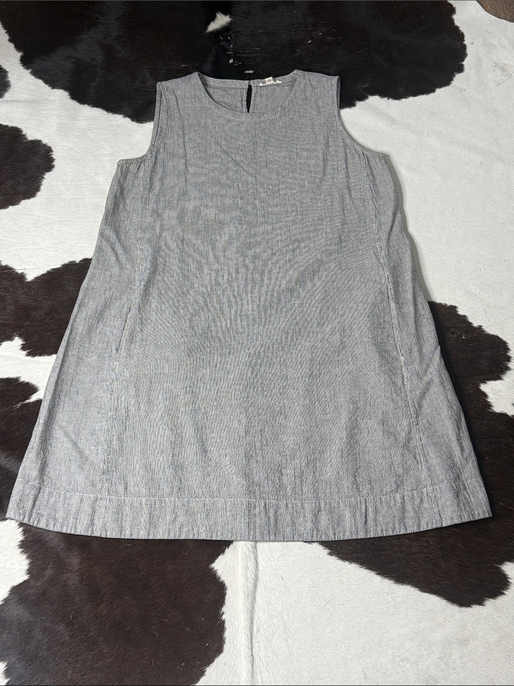 Eileen Fisher Black and White Textured Shift Dress